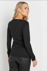 LTS Tall Black Square Notch Neck Top | Long Tall Sally 2