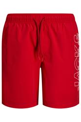 JACK & JONES Big & Tall Red Wave Swim Shorts