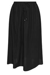 YOURS Curve Black Linen Maxi Skirt