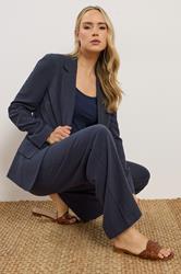 LTS Tall Women's Navy Blue Linen Blazer | Long Tall Sally 3