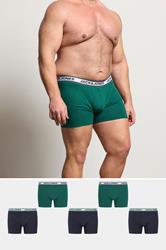 JACK & JONES Big & Tall 5 PACK Black & Green Boxers | BadRhino 3