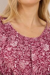 LTS Tall Women's Red Paisley Print Bubble Hem T-Shirt | Long Tall Sally 4