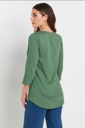 LTS Tall Green Cotton Henley Top | Long Tall Sally 4