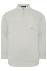 BadRhino Big & Tall Grey Milano Knit Quarter Zip Jumper