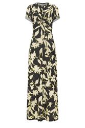LTS Tall Black Floral Twist Front Maxi Dress