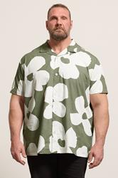 BadRhino Big & Tall Green Flower Poplin Shirt | BadRhino 3