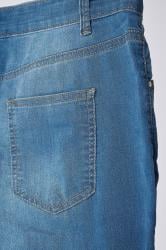 EVANS Plus Size Blue Midwash High Waisted Skinny Jeans 8
