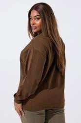LIMITED COLLECTION Plus Size Chocolate Brown 'The Wild West' Cow Print Sweatshirt | Yours Clothing 2