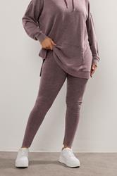 YOURS Plus Size Burgundy Red Acid Wash Leggings | Yours Clothing 3