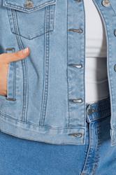 YOURS Plus Size Blue Wash Denim Jacket | Yours Clothing 4