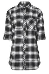 YOURS Curve Black Check Boyfriend Shirt
