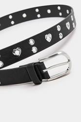 Black Eyelet Heart Detail Belt | Yours Clothing 2