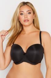 Plus Size Black Moulded Underwired Full Cup Multiway Bra With Removable Straps | Yours Clothing 2