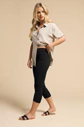 PixieGirl Petite Women's Black Slim Fit Capri Cropped Trousers | PixieGirl 3