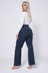 YOURS Plus Size Indigo Blue Denim Wide Leg Jeans | Yours Clothing 4