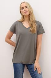 LTS PREMIUM Tall Grey V-Neck Modal T-Shirts | Long Tall Sally 3