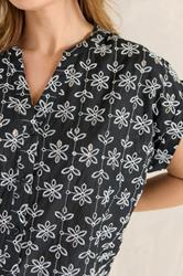 EVANS Plus Size Black Broderie Short Sleeve Shirt | Evans 4