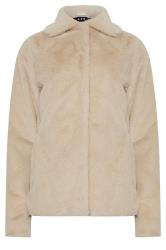 LTS Tall Beige Brown Faux Fur Coat