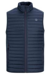 JACK & JONES Big & Tall Navy Blue Logo Print Padded Gilet