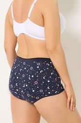 YOURSET 5 PACK Plus Size Navy Blue Celestial Print Shorts | Yours Clothing 5