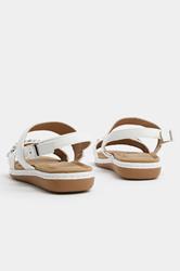 White Diamante Stone Embellished Sandals In Extra Wide EEE Fit | Yours Clothing 4
