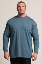 BadRhino Big & Tall Petrol Blue Extra Long Core Long Sleeve T-Shirt | BadRhino 3