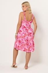 YOURS Plus Size Pink Mixed Shell Print Dress | Yours Clothing 4