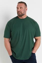 BadRhino Big & Tall Dark Green Soft Touch Relaxed Fit T-Shirt | BadRhino 1