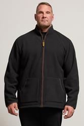 D555 Big & Tall Black Zip Through Fleece Jacket | BadRhino 3