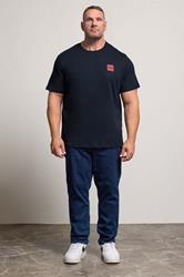 JACK & JONES Big & Tall Sky Captain Blue Logo T-Shirt | BadRhino 1