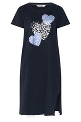 YOURSET Plus Size 2 PACK Blue Leopard Heart Midaxi Nightdresses | Yours Clothing 8