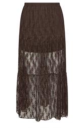 PixieGirl Petite Women's Chocolate Brown Lace Lined Maxi Skirt | PixieGirl 5