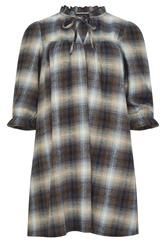 PixieGirl Petite Women's Blue Brushed Check Tie Smock Dress | PixieGirl 6