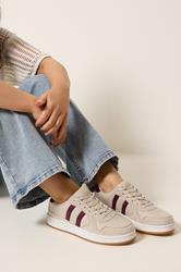 Natural Brown Padded Lace Up Trainers In Wide E Fit | YoursClothing 3