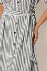 M&Co Petite Blue Stripe Shirt Dress | M&Co 4