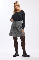 YOURS Plus Size Black Boucle Button Mini Skirt | Yours Clothing 3