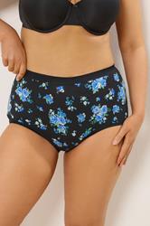 YOURSET 5 PACK Plus Size Black Floral Full Briefs | Yours Clothing 2