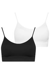 YOURSET 2 PACK Plus Size Black & White Seamless Padded Bralettes | Yours Clothing 8