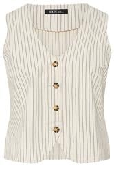 YOURS Plus Size White Pinstripe Denim Waistcoat | Yours Clothing 7