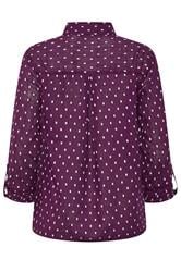 M&Co Women's Berry Purple Long Sleeve Dobby Shirt | M&Co 6
