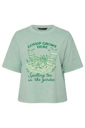 LIMITED COLLECTION Curve Green 'Gossip Grows Here' T-Shirt