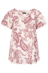 YOURS Curve Pink Paisley Broderie Anglaise Top