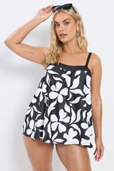 YOURS Plus Size Black Floral Print Tankini Top | Yours Clothing 1