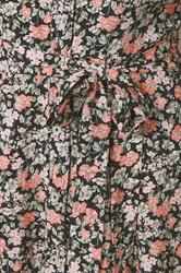 M&Co Black & Pink Floral Tie Waist Shirt Dress | M&Co 5