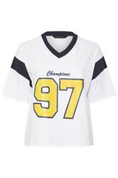 LIMITED COLLECTION Plus Size White '97' Slogan Varsity T-Shirt | Yours Clothing 5