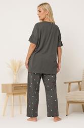 YOURS Plus Size Set Brown 'Weekend Coffee Club' Wide Leg Pyjama | Yours Clothing 2
