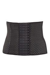 YOURS Curve Black Textured Mesh Hook & Eye Control Belly Band