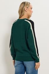 LTS Tall Green Sleeve Stripe Knitted Jumper | Long Tall Sally 2