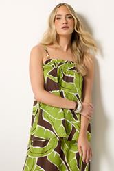 LTS Tall Women's Green Palm Print Beaded Cami Top | Long Tall Sally 3