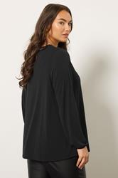 EVANS Plus Size Black Stud Detail Top | Evans 2
